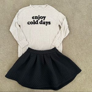 Zara Kids Enjoy Cold Days Sweater & Skirt 10